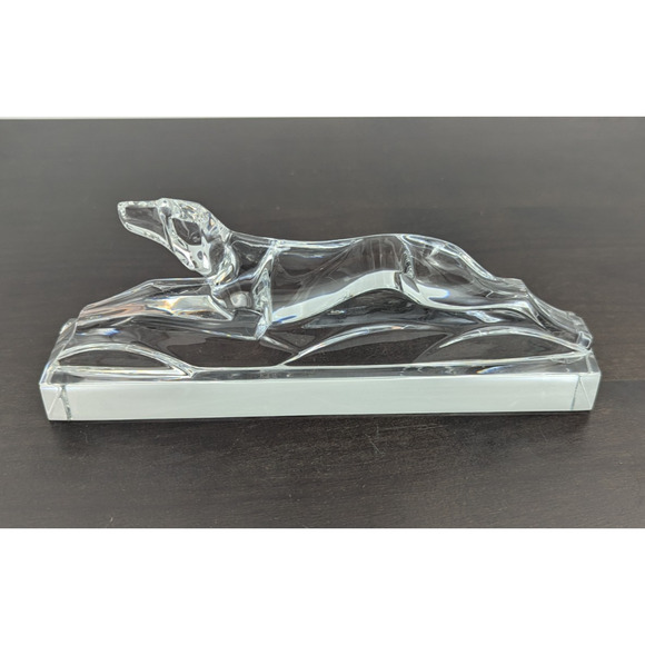 Baccarat Crystal Greyhound Dog Figurine Paperweight France 7-1/4" - Picture 1 of 11